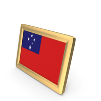 Samoa Flag Golden Desktop Photo Frame PNG & PSD Images