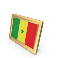 Senegal Flag Golden Desktop Photo Frame PNG & PSD Images