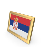 Serbia Flag Golden Desktop Photo Frame PNG & PSD Images