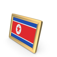 North Korea Flag Golden Desktop Photo Frame PNG & PSD Images