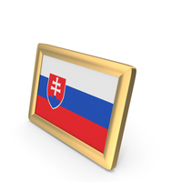 Slovakia Flag Golden Desktop Photo Frame PNG & PSD Images