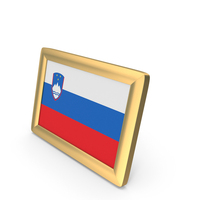 Slovenia Flag Golden Desktop Photo Frame PNG & PSD Images