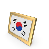 South Korea Flag Golden Desktop Photo Frame PNG & PSD Images