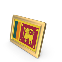 Sri Lanka Flag Golden Desktop Photo Frame PNG & PSD Images