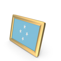 States of Micronesia Flag Golden Desktop Photo Frame PNG & PSD Images