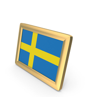 Sweden Flag Golden Desktop Photo Frame PNG & PSD Images