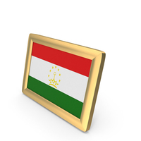 Tajikistan Flag Golden Desktop Photo Frame PNG & PSD Images