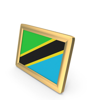 Tanzania Flag Golden Desktop Photo Frame PNG & PSD Images