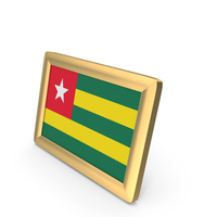 Togo Flag Golden Desktop Photo Frame PNG & PSD Images