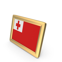 Tonga Flag Golden Desktop Photo Frame PNG & PSD Images