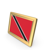 Trinidad and Tobago Flag Golden Desktop Photo Frame PNG & PSD Images