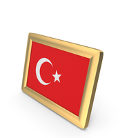 Turkey Flag Golden Desktop Photo Frame PNG & PSD Images