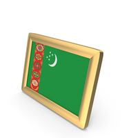 Turkmenistan Flag Golden Desktop Photo Frame PNG & PSD Images