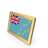 Tuvalu Flag Golden Desktop Photo Frame PNG & PSD Images