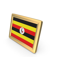 Uganda Flag Golden Desktop Photo Frame PNG & PSD Images