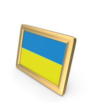 Ukraine Flag Golden Desktop Photo Frame PNG & PSD Images