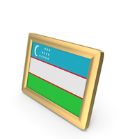 Uzbekistan Flag Golden Desktop Photo Frame PNG & PSD Images