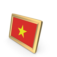Vietnam Flag Golden Desktop Photo Frame PNG & PSD Images