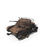 T-26 WW2 Soviet Light Tank Destroyed PNG & PSD Images