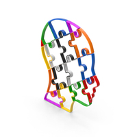 Colorful Puzzle Head PNG & PSD Images