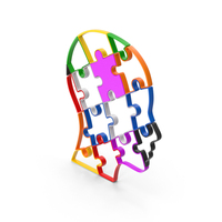 Puzzle Head With Colorful Piece PNG & PSD Images