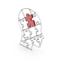Puzzle Head With Glass Piece PNG & PSD Images