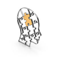 Puzzle Head With Metal Piece PNG & PSD Images