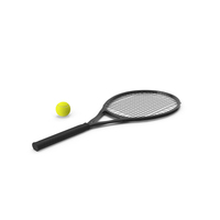 Black Tennis Racket And Tennis Ball PNG & PSD Images