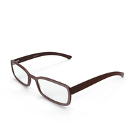 Brown Retro Optical Square Glasses PNG & PSD Images