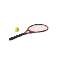 Red Tennis Racket With Tennis Ball PNG & PSD Images