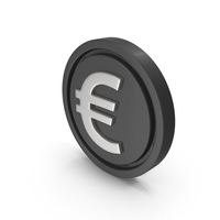 Silver And Black Euro Symbol PNG & PSD Images