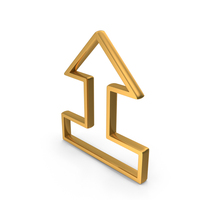 Gold Connect Up Arrow Icon PNG & PSD Images