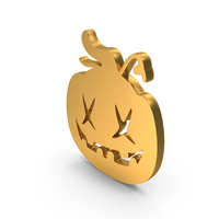 Halloween Pumpkin Icon Gold PNG & PSD Images
