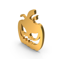 Halloween Pumpkin Icon Gold PNG & PSD Images