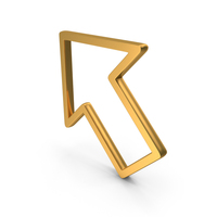 Out Line Left Arrow Up Icon Gold PNG & PSD Images