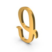 Gold Theta Greek Letter Icon PNG & PSD Images