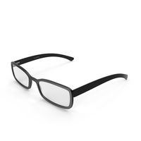 Optical Square Glasses Black PNG & PSD Images