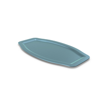 Long Meat Service Plate Blue PNG & PSD Images