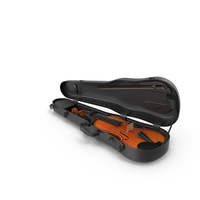 Violin Shaped Case Gewa Pure Black Open With Violin PNG & PSD Images