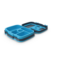 Bento Lunch Box For Kids Open Blue PNG & PSD Images