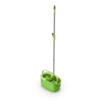 Plastic Bucket With Mop Green PNG & PSD Images
