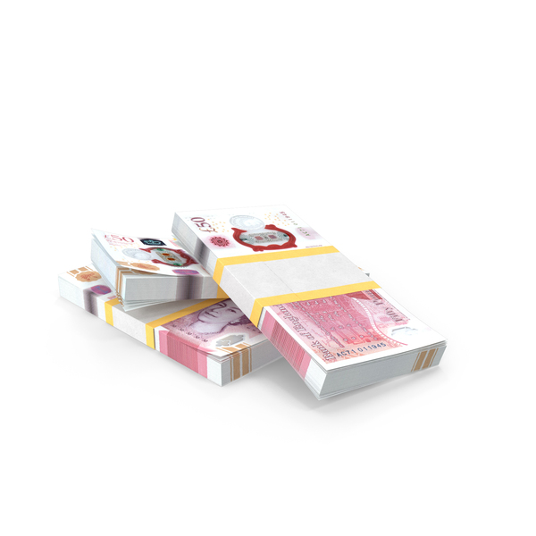 50 Pounds Banknotes in Three Packs PNG & PSD Images