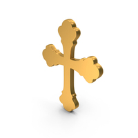 Cross Christian Icon Gold PNG & PSD Images