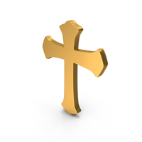 Gold Christian Cross Icon PNG & PSD Images