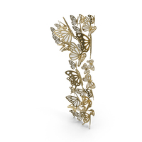 Gold Butterflies Number 1 PNG & PSD Images