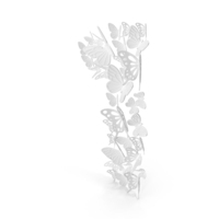 Monochrome Butterflies Number 1 PNG & PSD Images