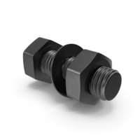Bolt with Hex Nuts Black PNG & PSD Images