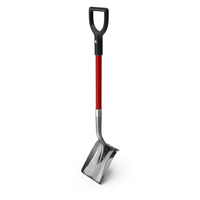 Square Point Shovel with Red Shaft PNG & PSD Images