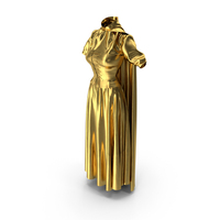 Corset Dress With Cape Gold PNG & PSD Images