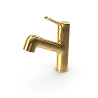 WaterSong Bathroom Sink Faucet - Golden PNG & PSD Images